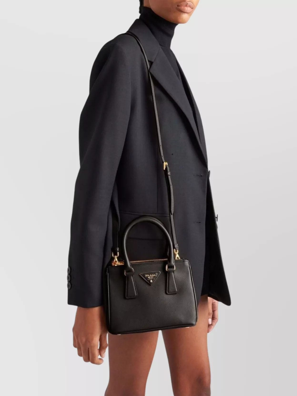 Prada Saffiano Leather Mini Bag With Detachable Strap