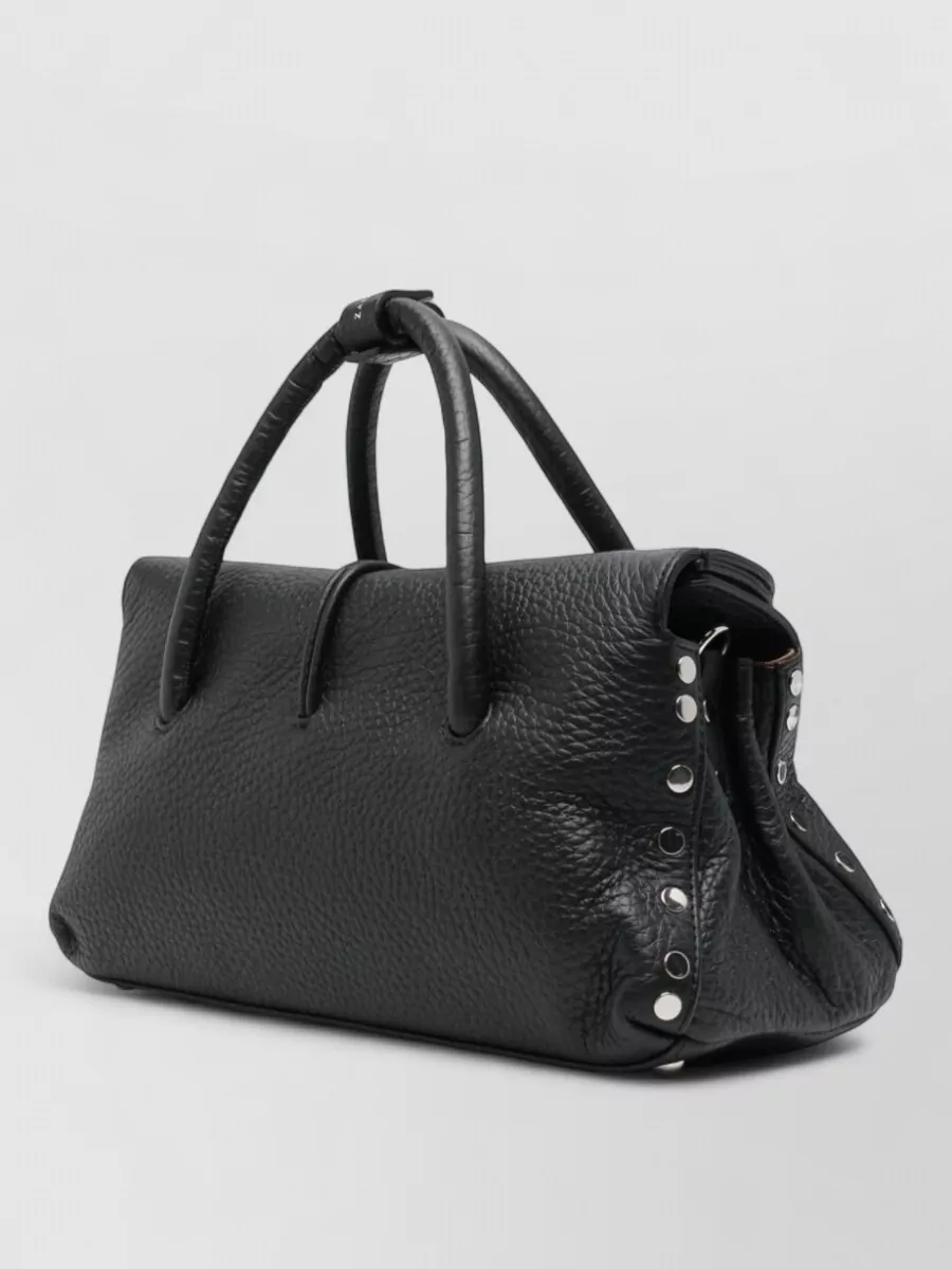 Zanellato Leather Studded Shoulder Bag