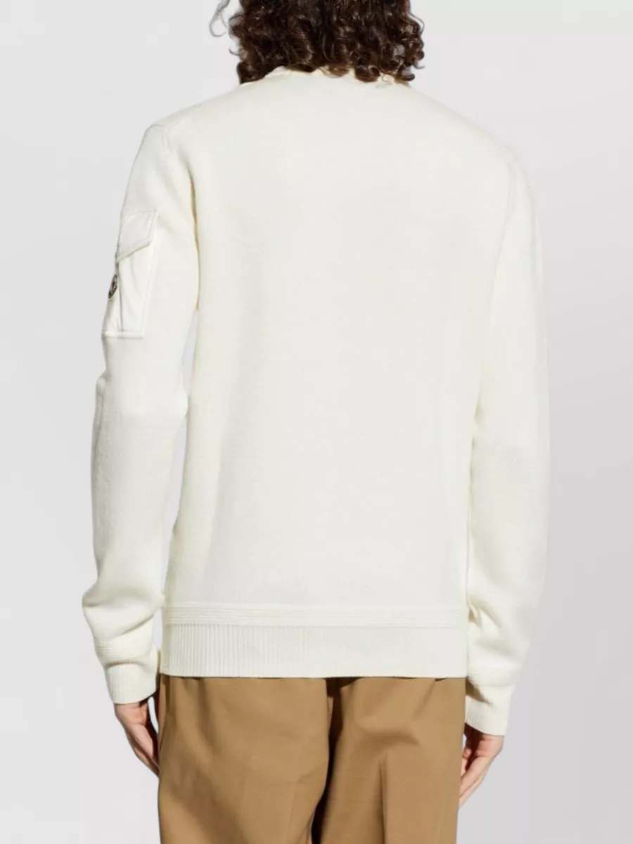Moncler Virgin Wool Ribbed Crewneck Sweater