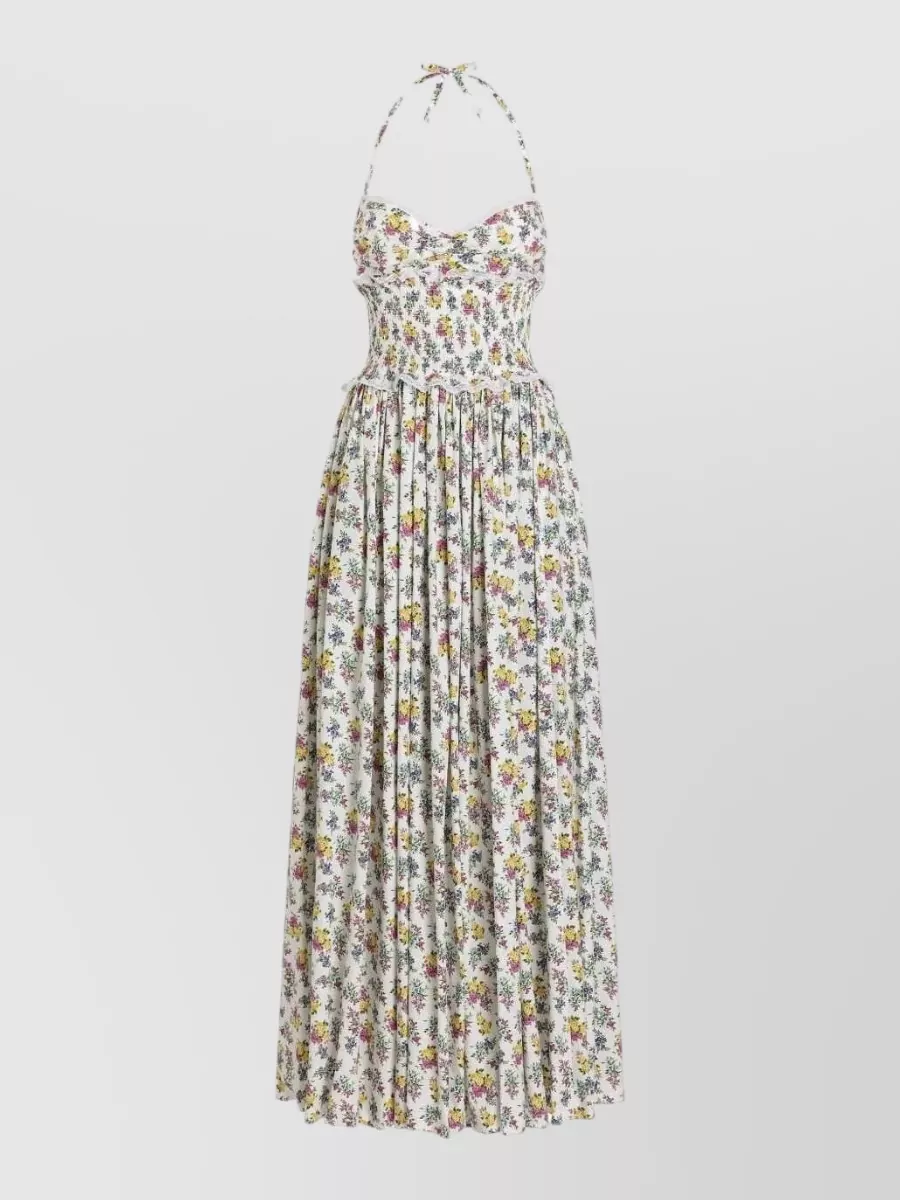 Dolce&Gabbana floral-print ruffled open-back maxi dress