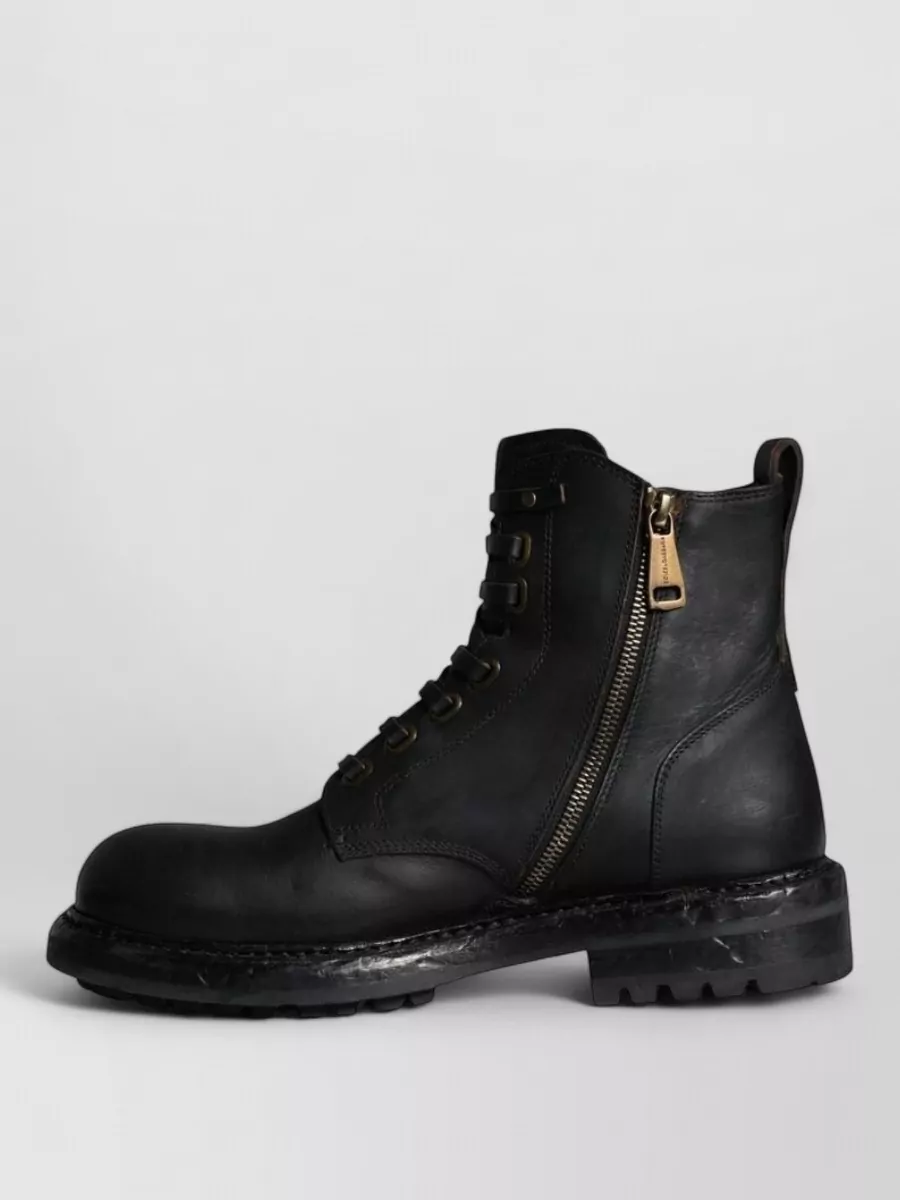Dolce&Gabbana Leather Lace-Up Boots