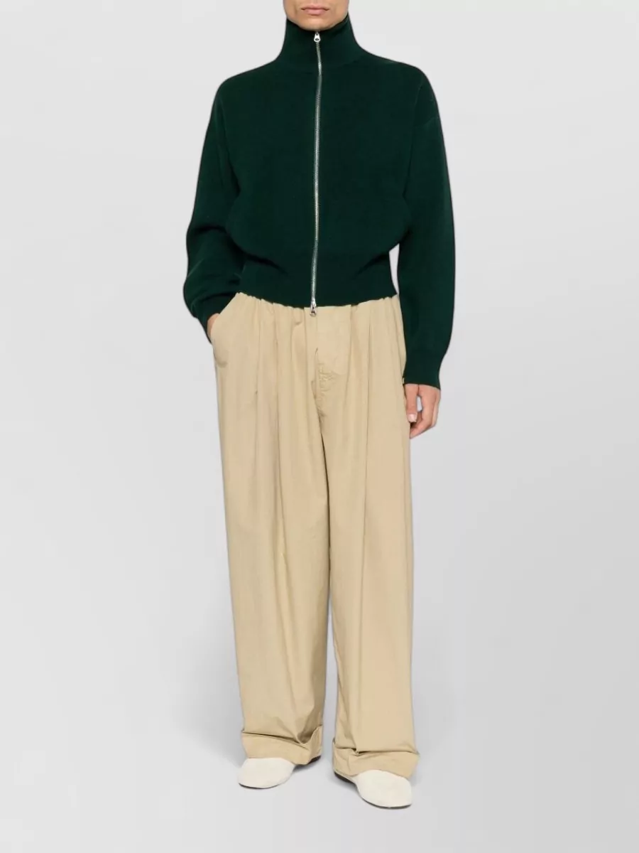 Extreme Cashmere cashmere ribbed high neck zip-up cardigan