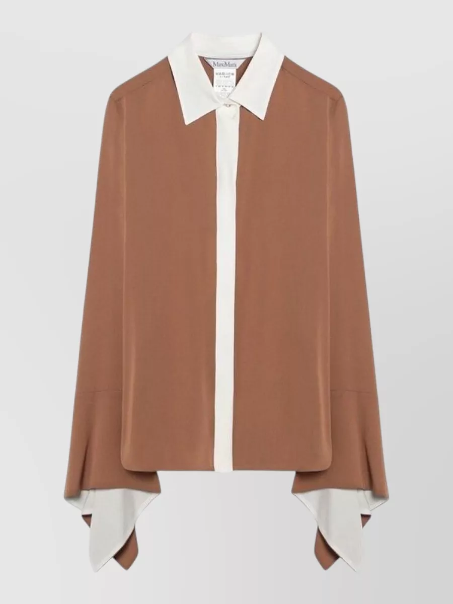 Max Mara Silk colour-block shirt