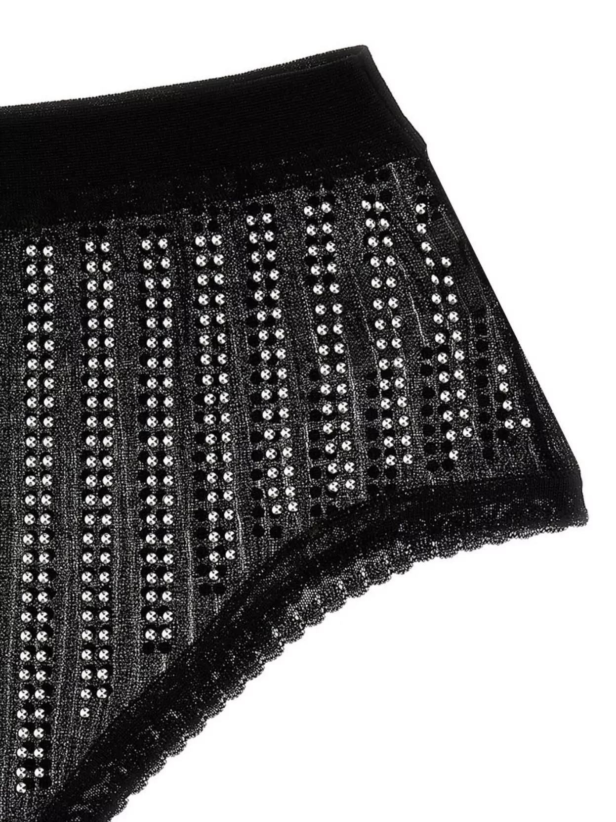 Paco Rabanne High Waist Studded Briefs With Lace Trim