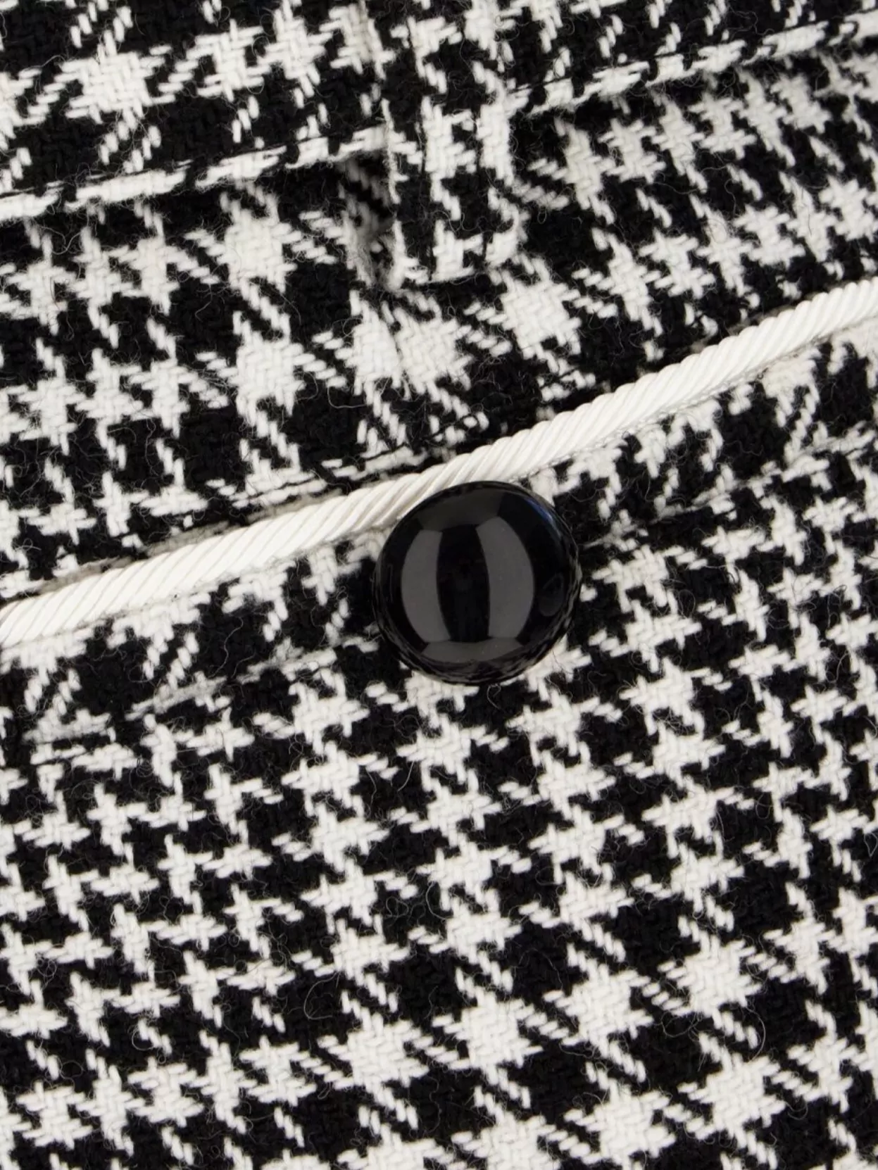 Self-Portrait High-Waisted Houndstooth Shorts Button Detail