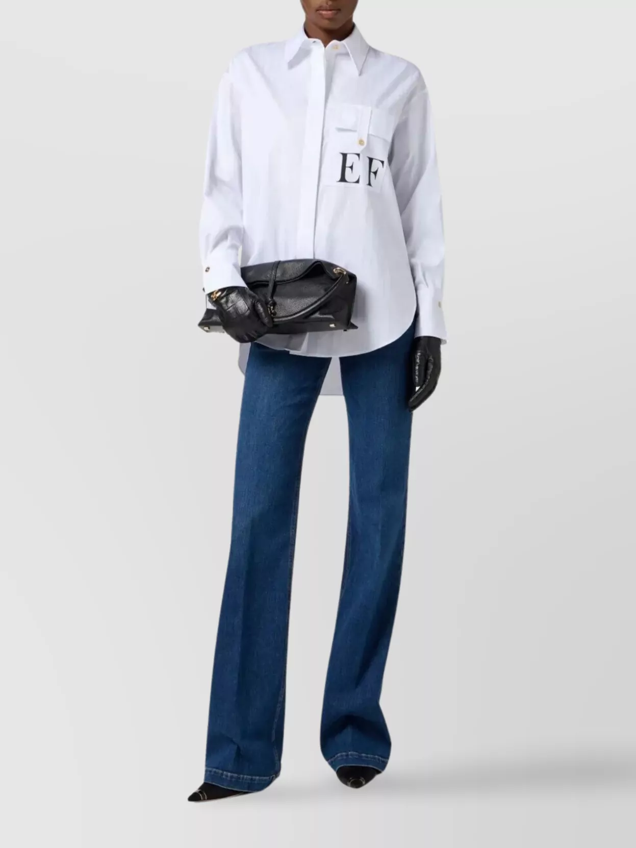 Elisabetta Franchi Striped Shirt Printed Logo