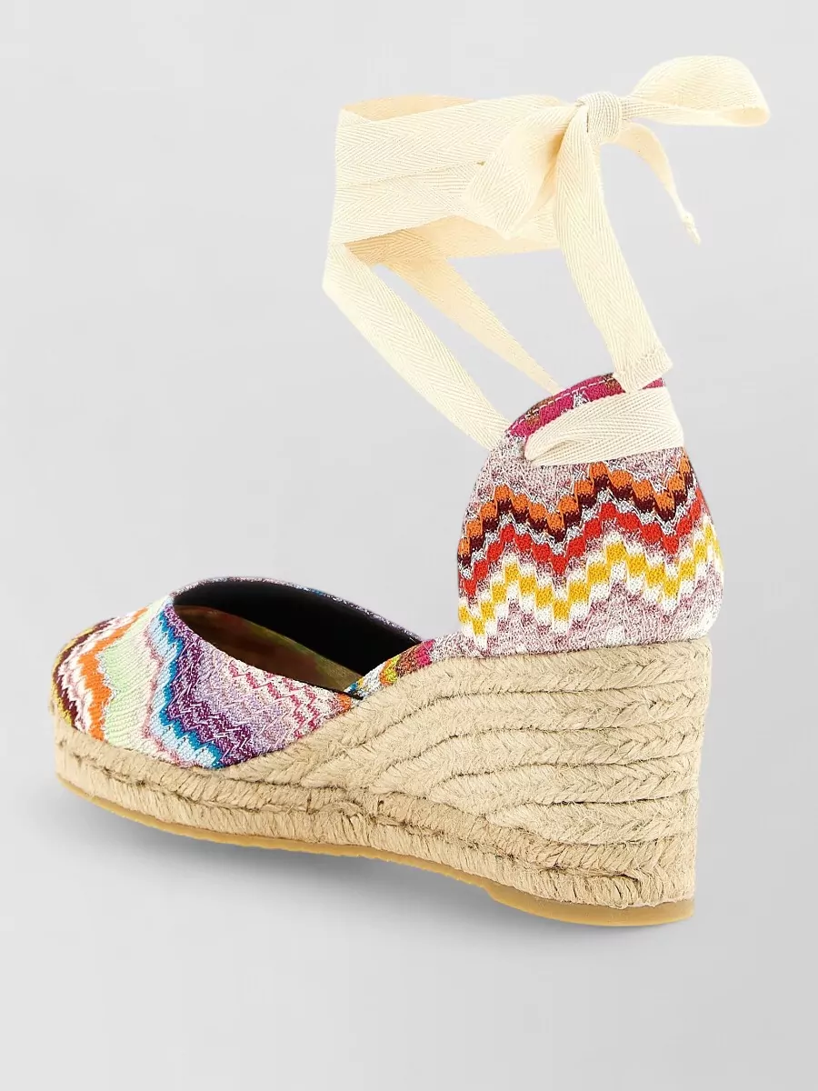 Missoni Leather Ankle-Tie Espadrilles