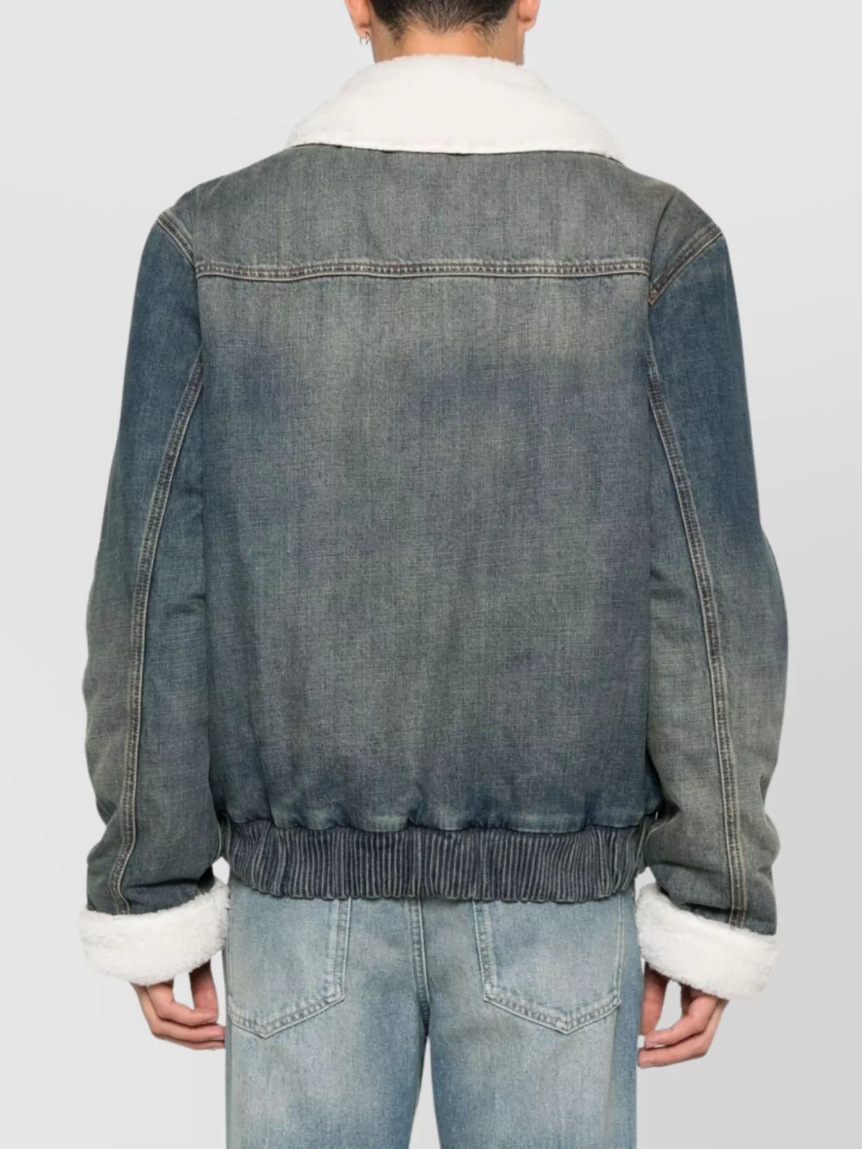 Balmain Shearling Collar Buttoned Pocket Jacket