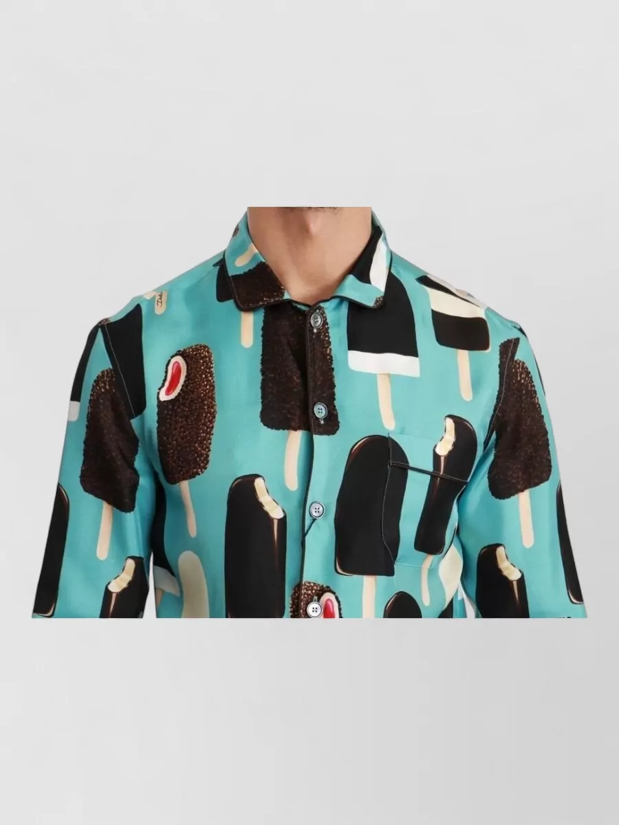Dolce&Gabbana Silk Ice-Cream Print Shirt