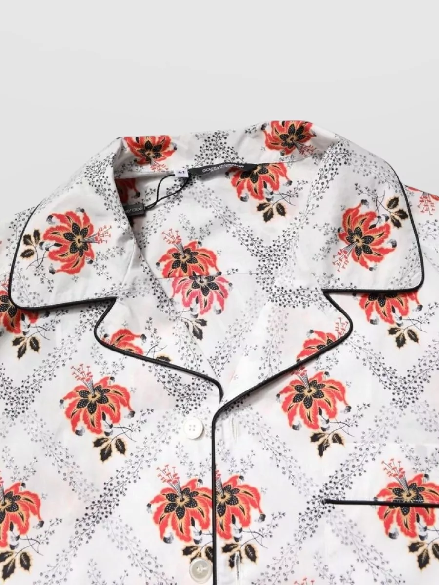 Dolce&Gabbana Floral Print Cotton Pajama Set