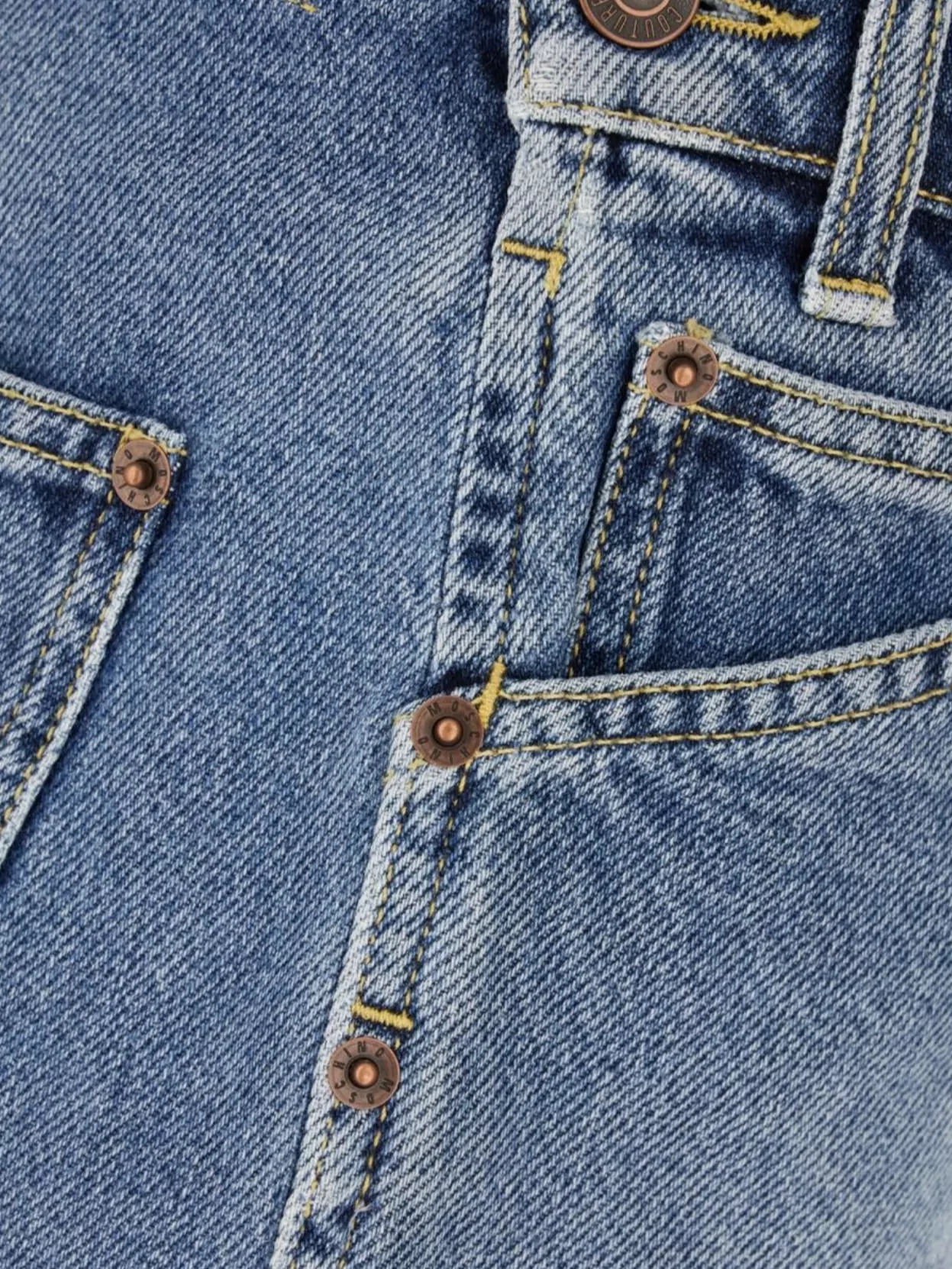Moschino Denim Shorts With Rolled Hem And Pockets