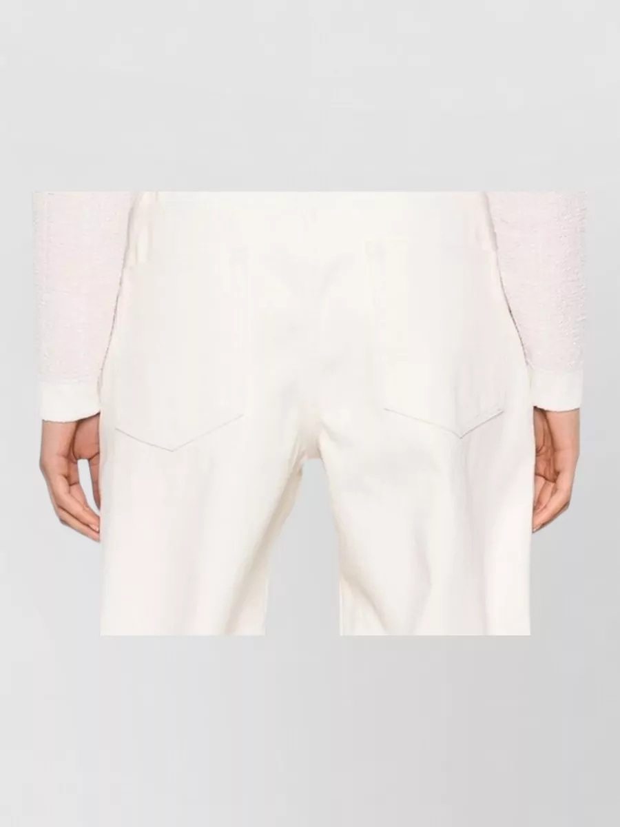 Balmain Long Sleeve Cropped Top Textured Pockets