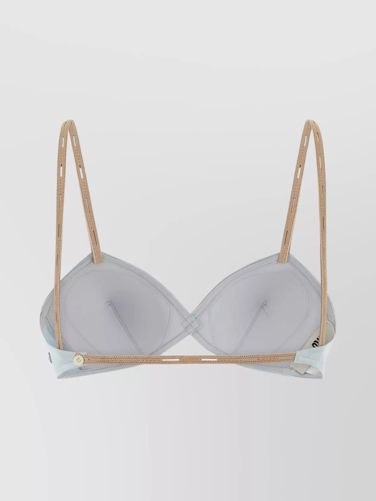 Miu Miu Soft Satin Bra Adjustable Straps In Blue