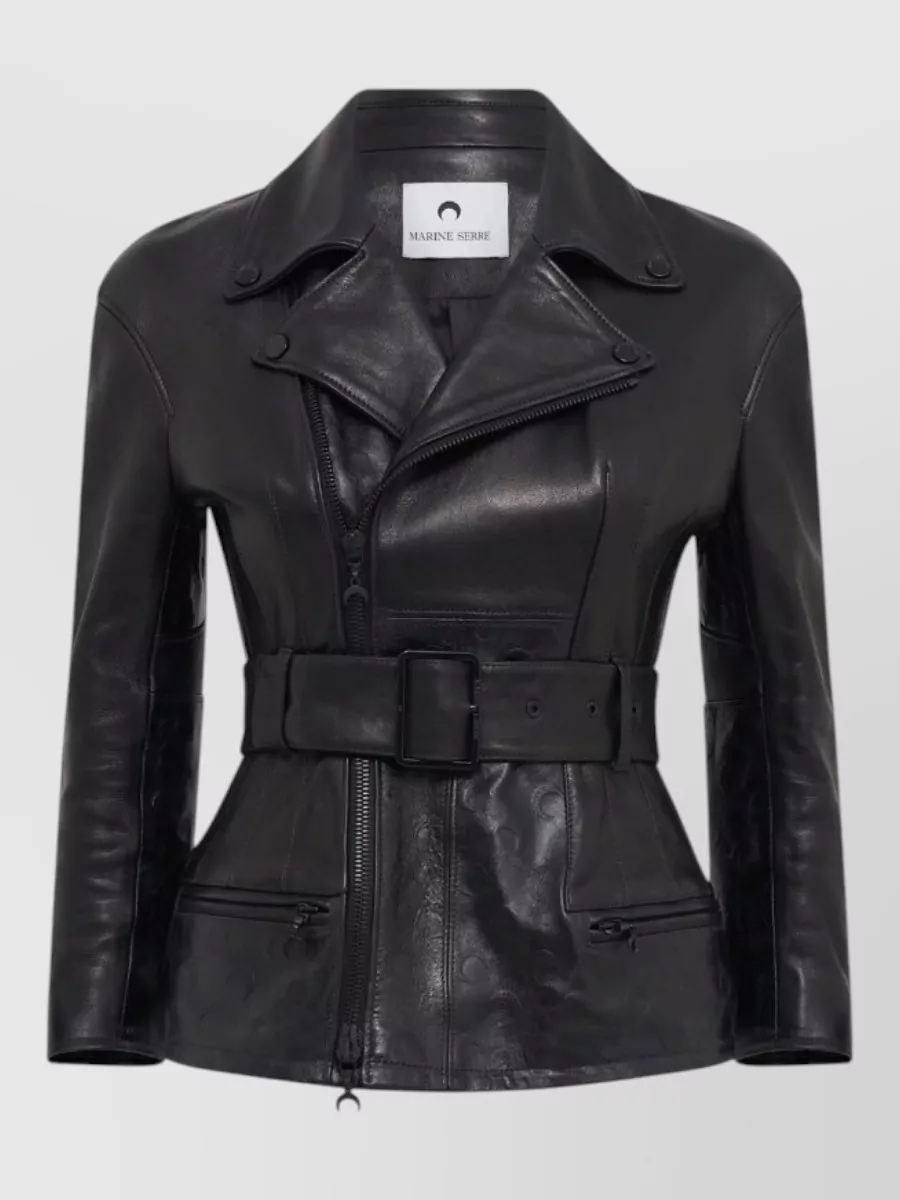 Marine Serre leather biker jacket