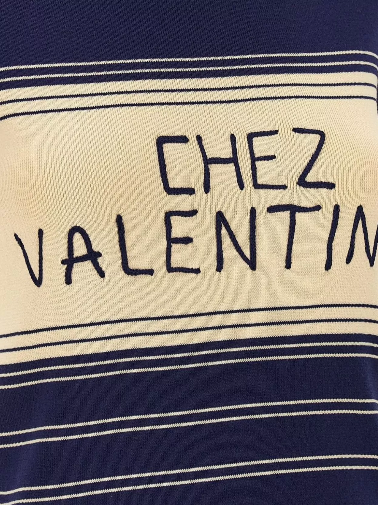 Valentino Garavani 'Chez Valentino' Striped Crew Neck T-Shirt