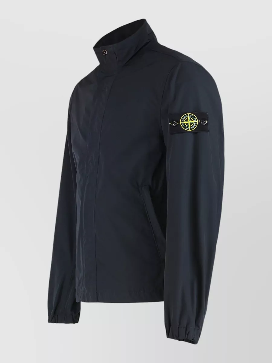 Stone Island Logo Windbreaker Casual Fit High Collar