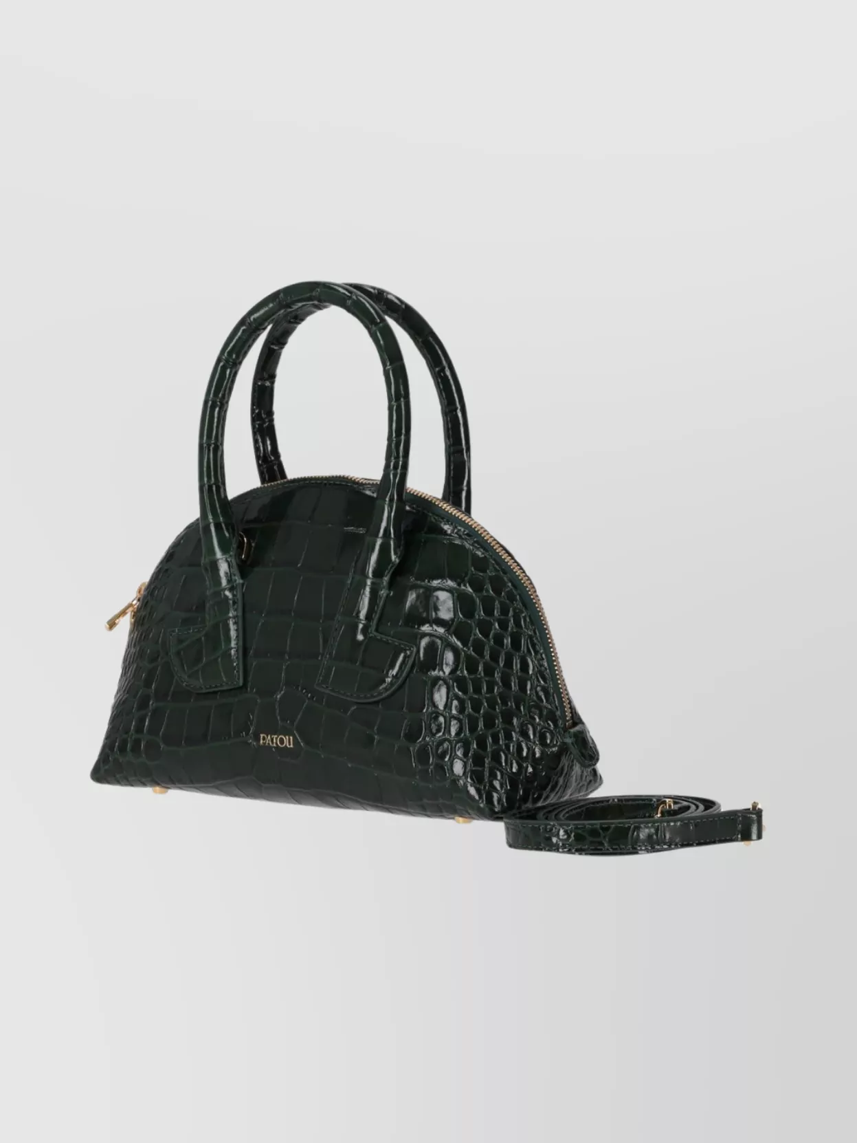 Patou Crocodile Texture Tote Bag Detachable Strap