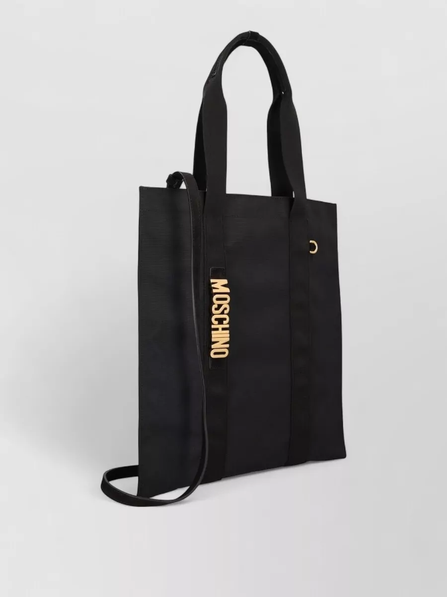 Moschino Tote Bag Rectangular Shape Dual Handles