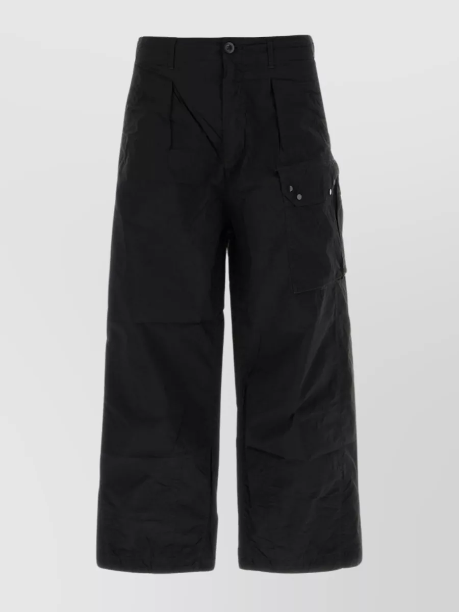 Shop Ten C Cargo Pant With Wide-leg Design And Adjustable Straps In Black