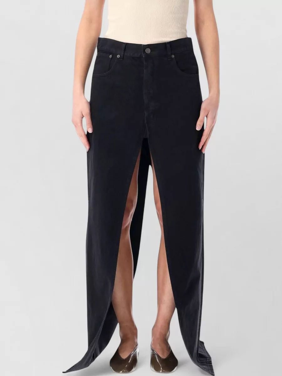 Haikure denim high-rise maxi skirt