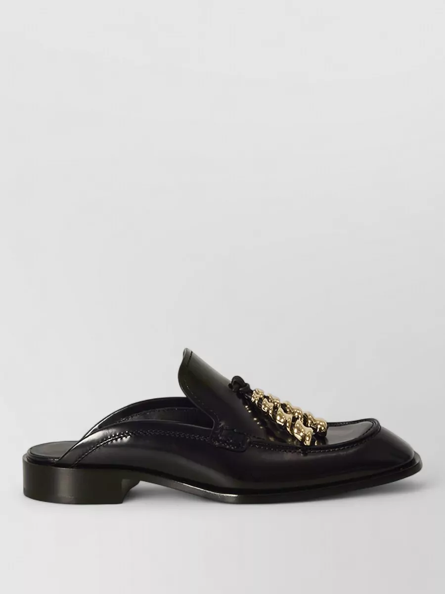 Loewe Leather Loafer Mules