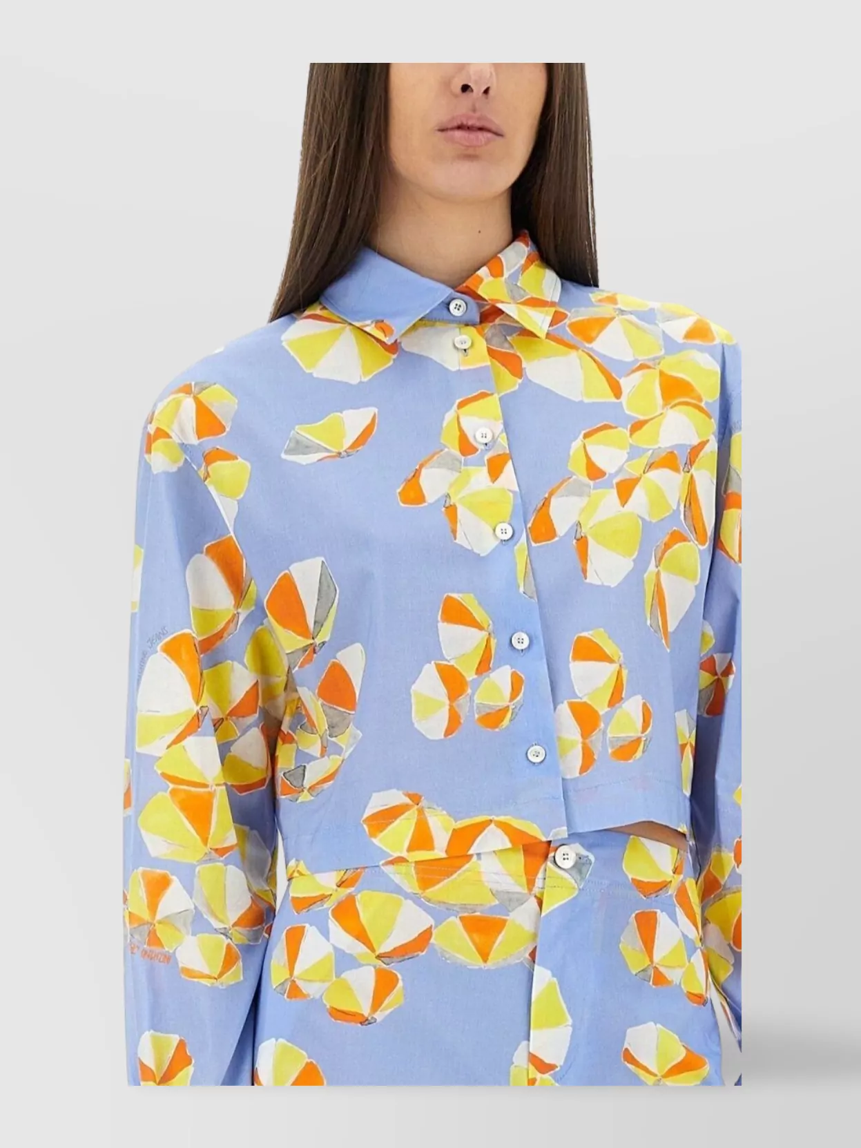 Moschino Shirt Cropped "Parasols De Plage"