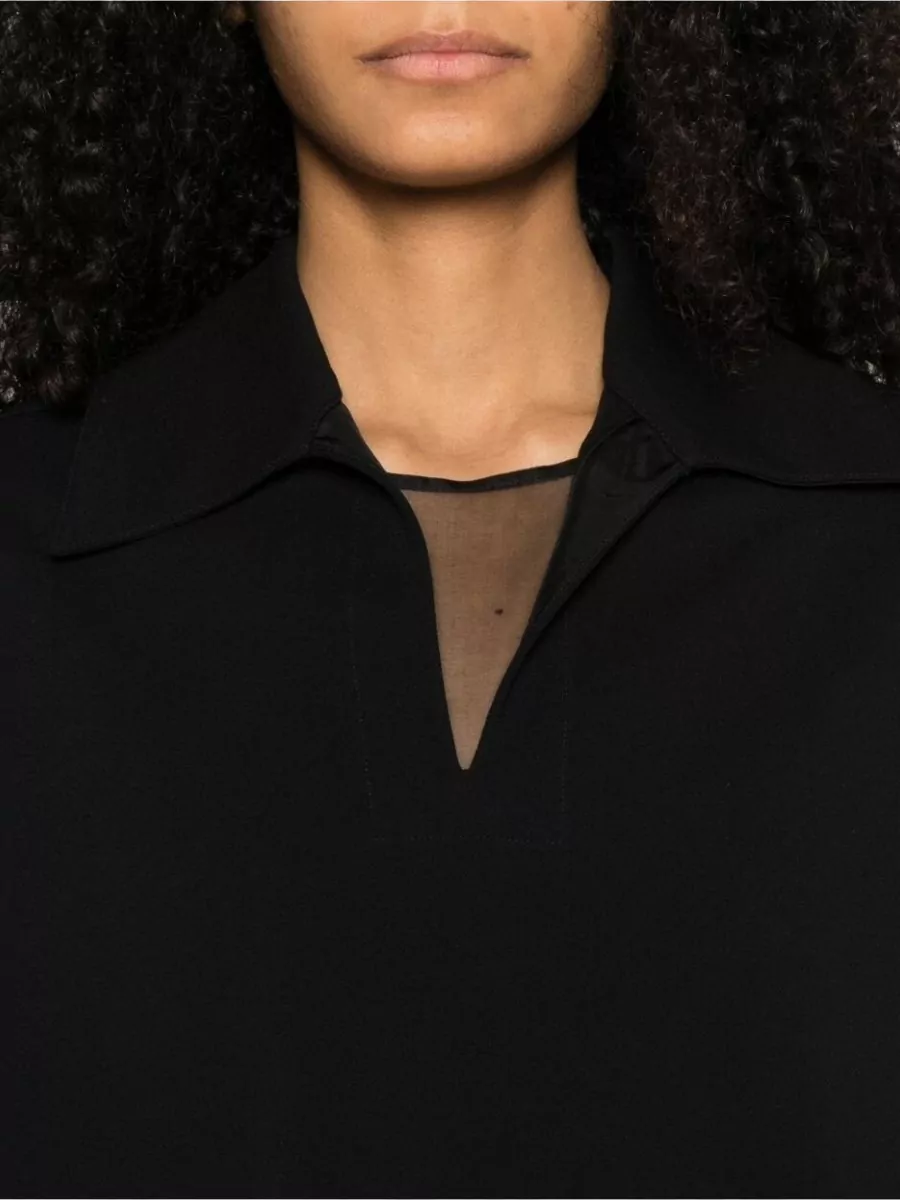 Jil Sander Collared Cropped Short Sleeve Polo Top