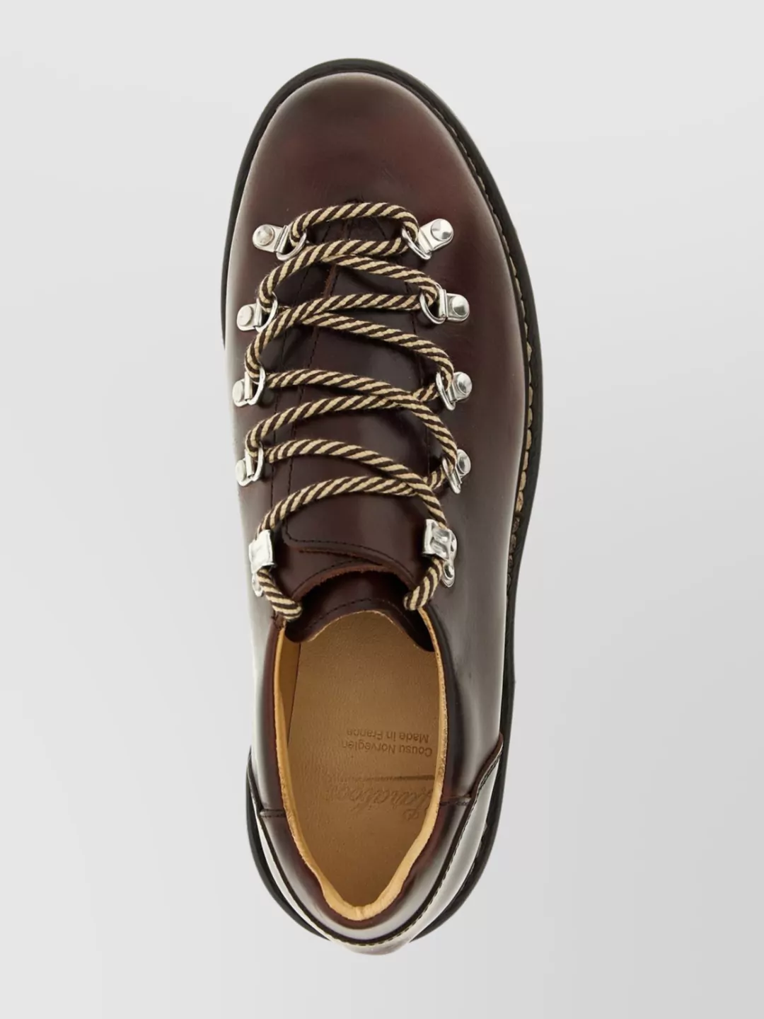 Paraboot Chunky Sole Leather Boots With Metal Eyelets