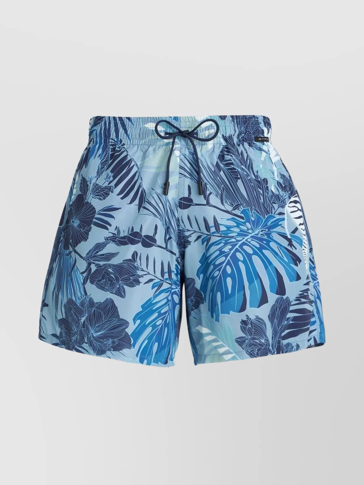 Shop Etro Floral Print Swim Shorts With Elasticated Waistband In Pastel