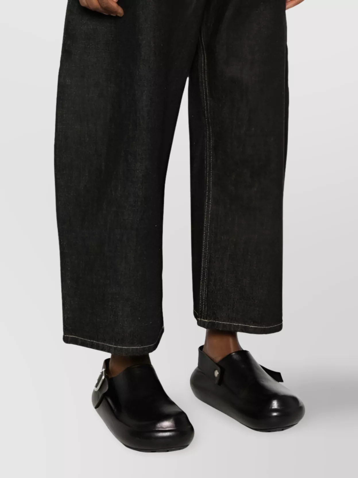 Studio Nicholson Denim High-Rise Cropped Wide-Leg Jeans