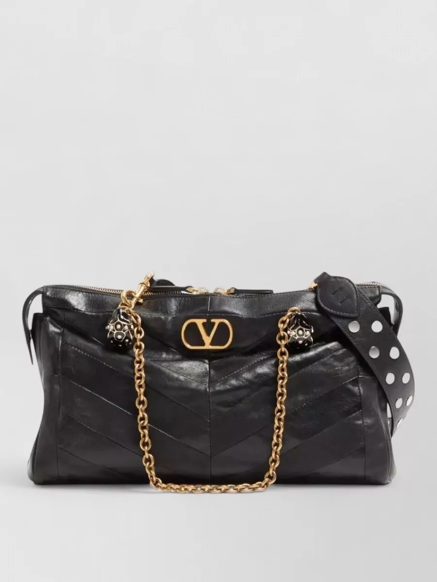 Valentino Garavani Panthea Nappa Leather Chevron Shoulder Bag