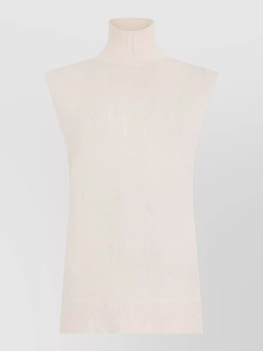 Totême wool silk sleeveless turtleneck sweater