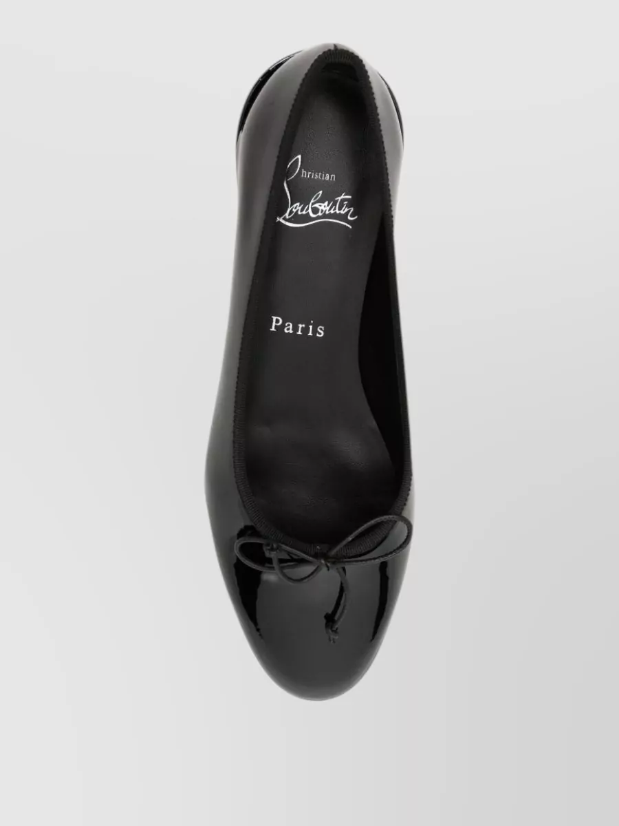 Christian Louboutin Patent Leather Crystal Embellished Ballet Flats