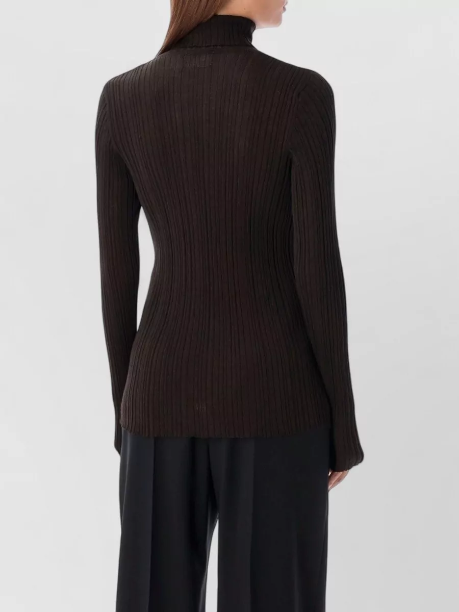 Rhea Costa Merino Wool Ribbed Roll Neck Jumper