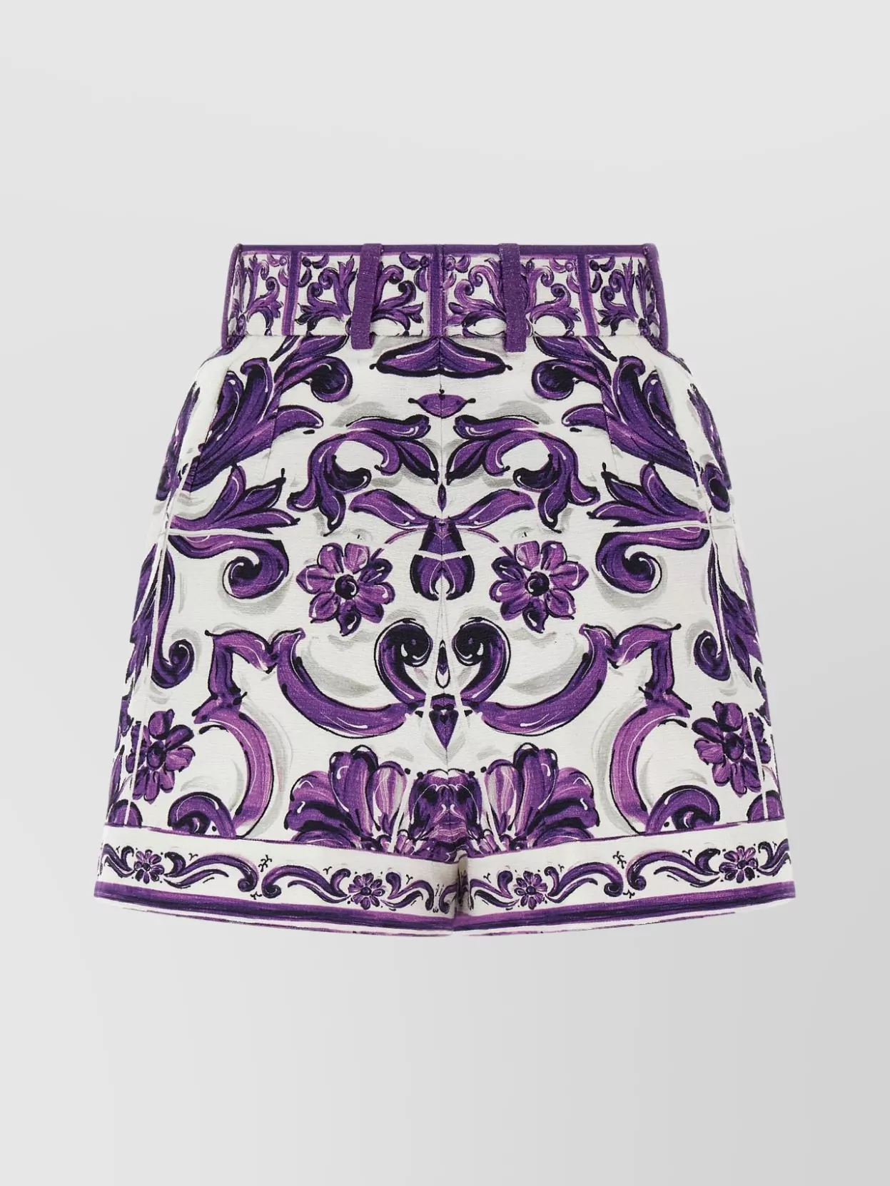 Dolce & Gabbana 'maiolica' Print Bermuda Shorts In Purple