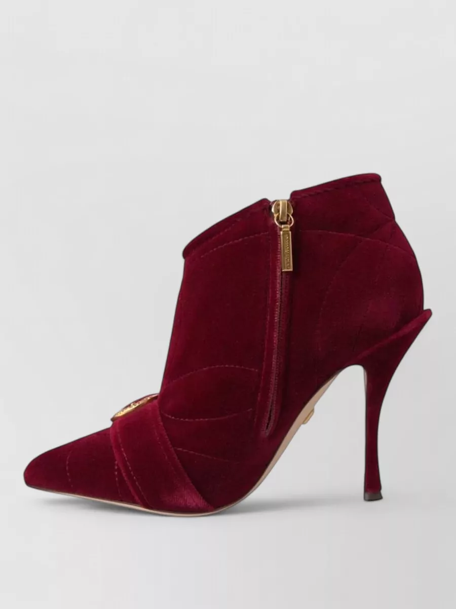 Dolce&Gabbana Velvet Quilted Ankle Boots