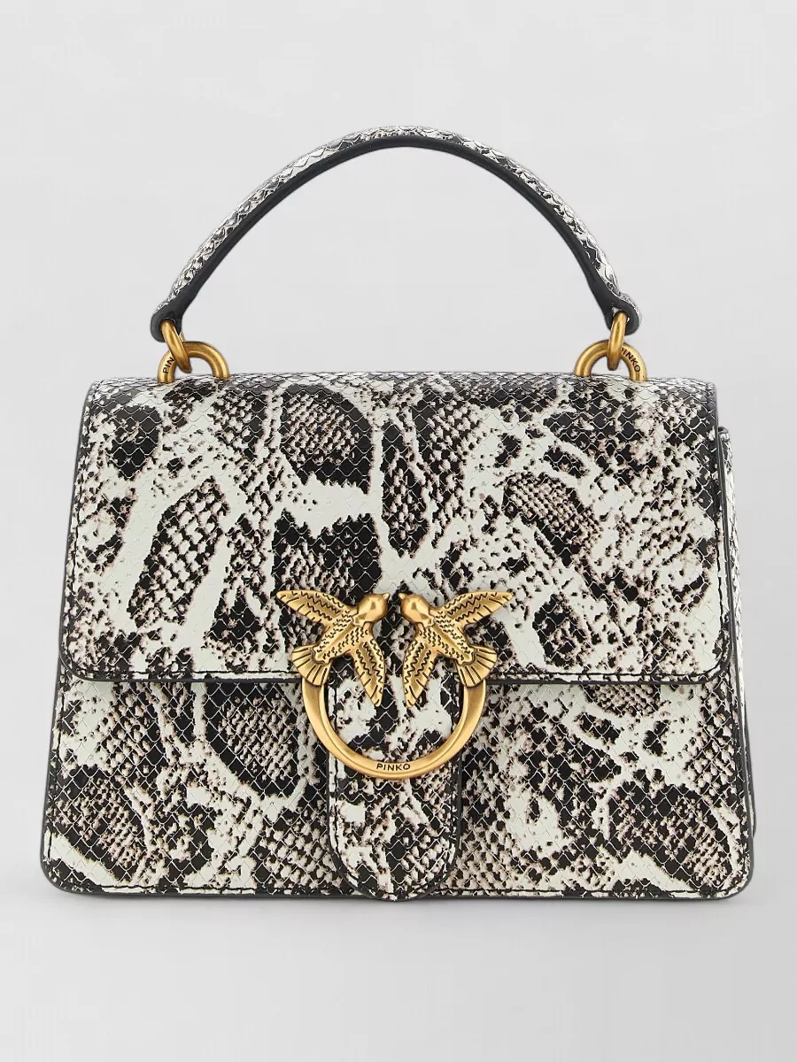 Pinko love bag one mini leather python print shoulder bag