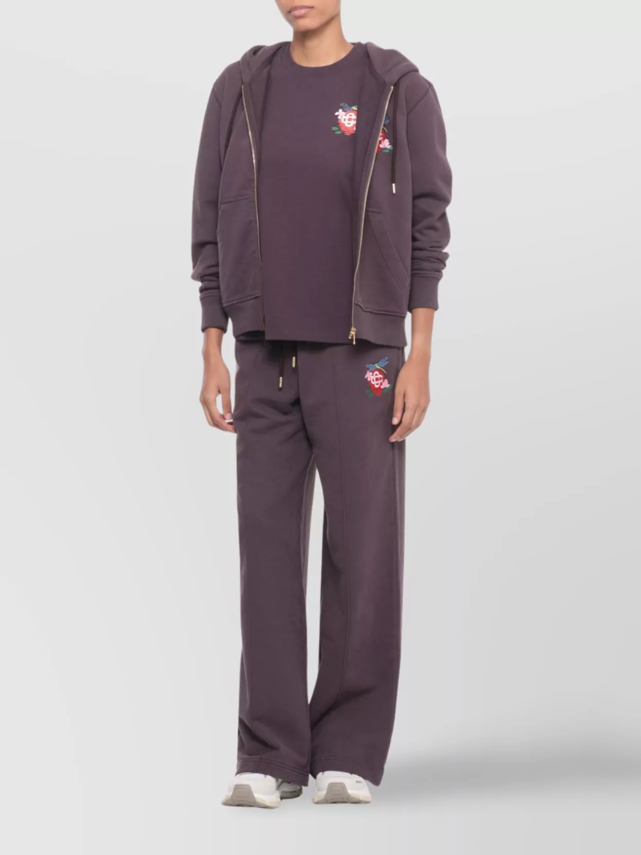 Casablanca Crew Neck Graphic Print T-shirt In Purple