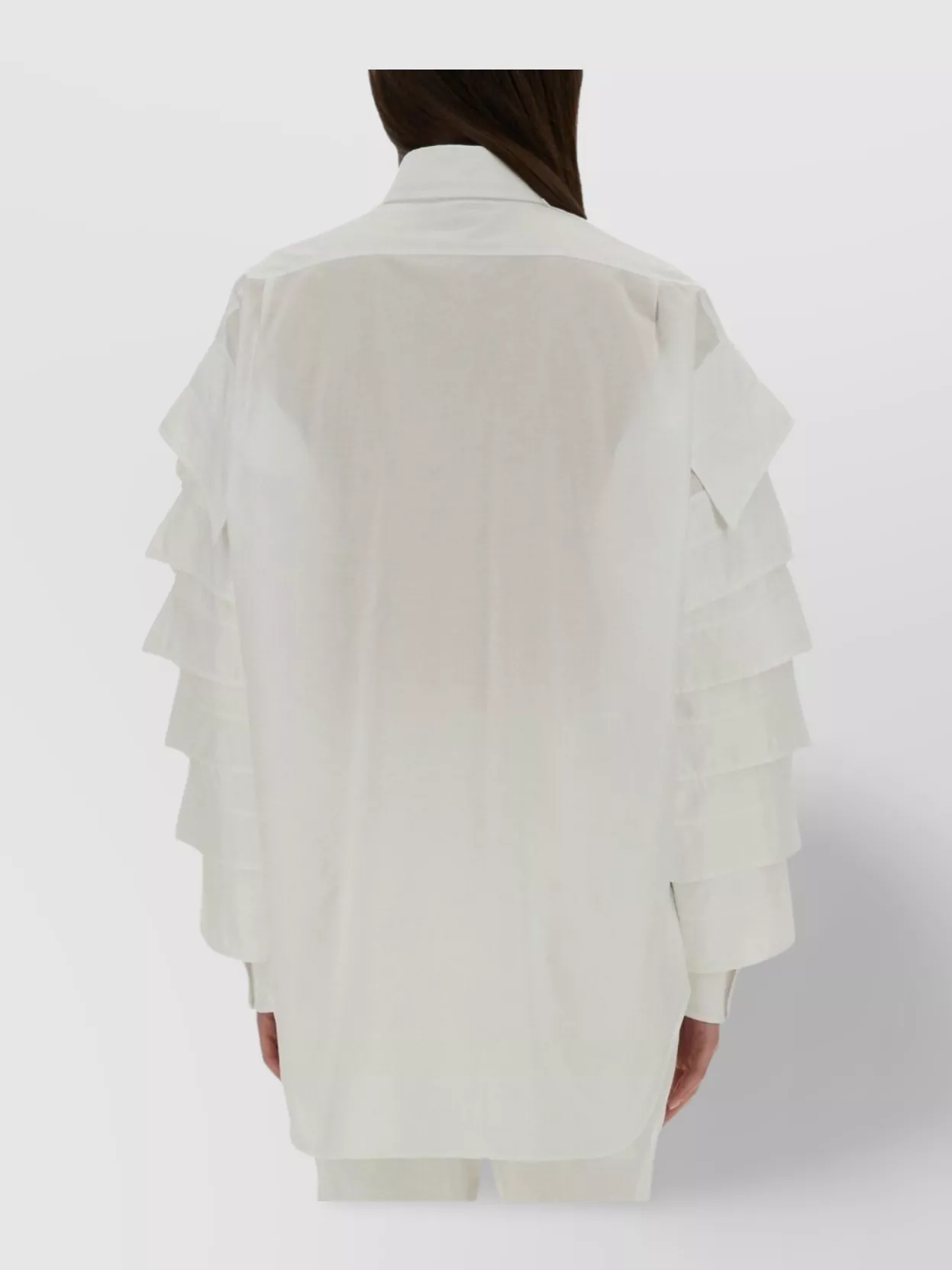 Moschino "Ruffled Sleeves" Sheer Shirt With Chest Pocket