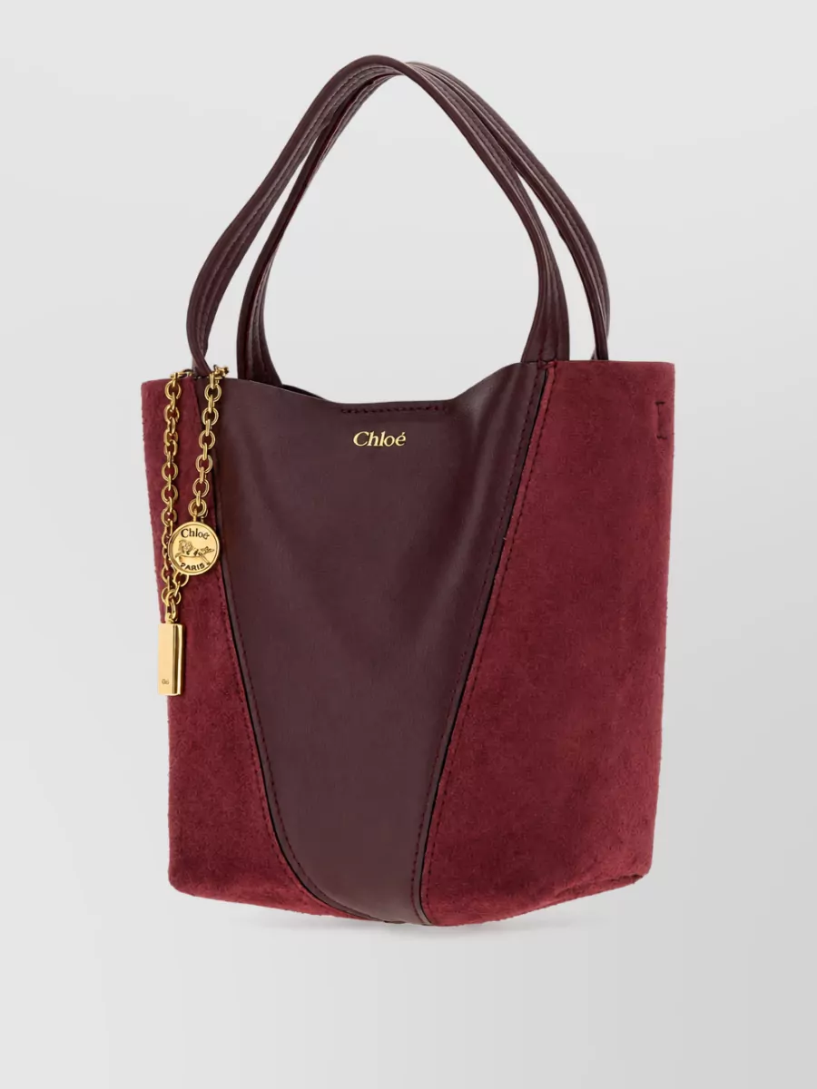 Chloé chloé spin small leather tote bag