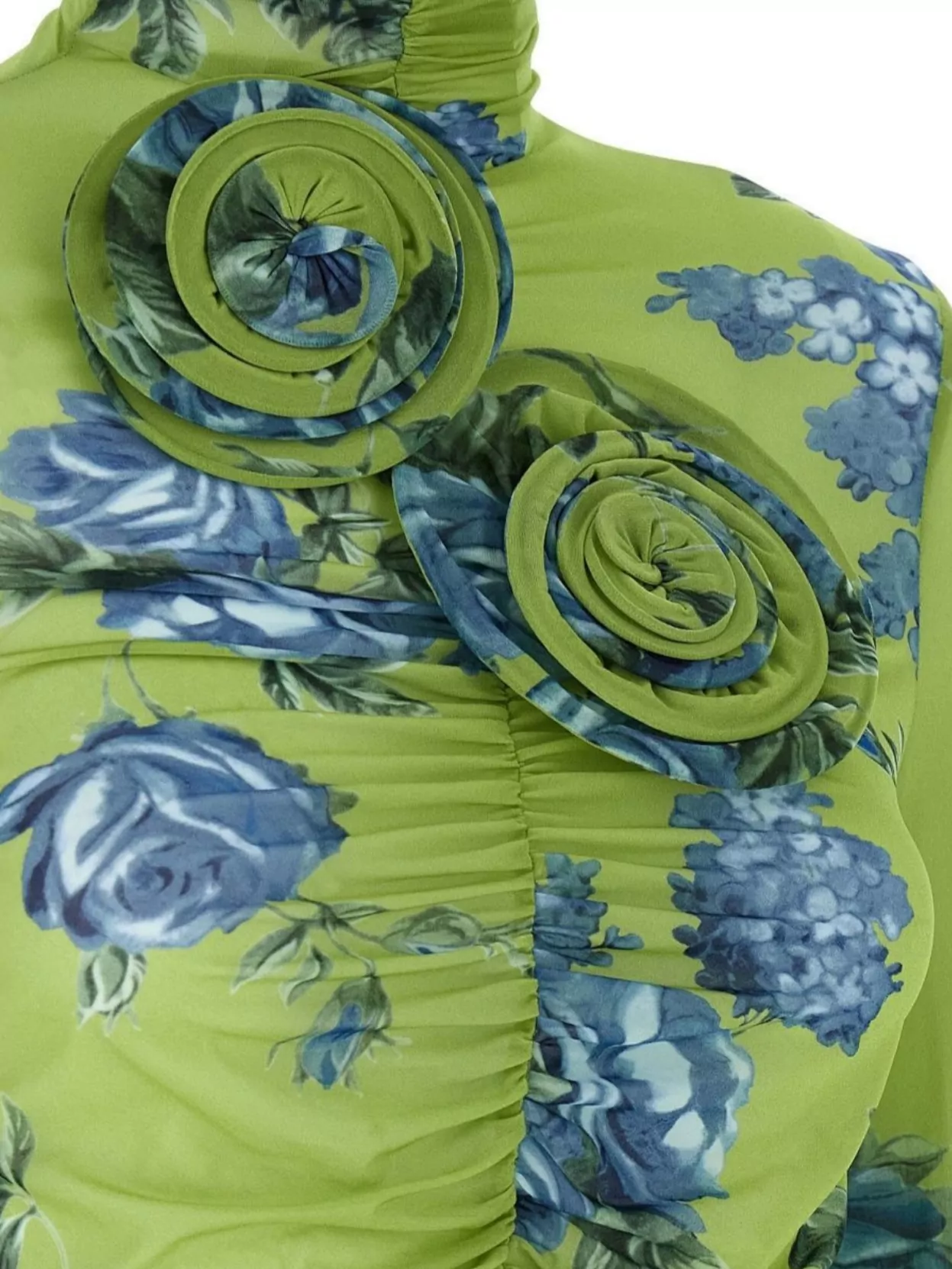 Magda Butrym Embellished Floral High Neck Ruched Top