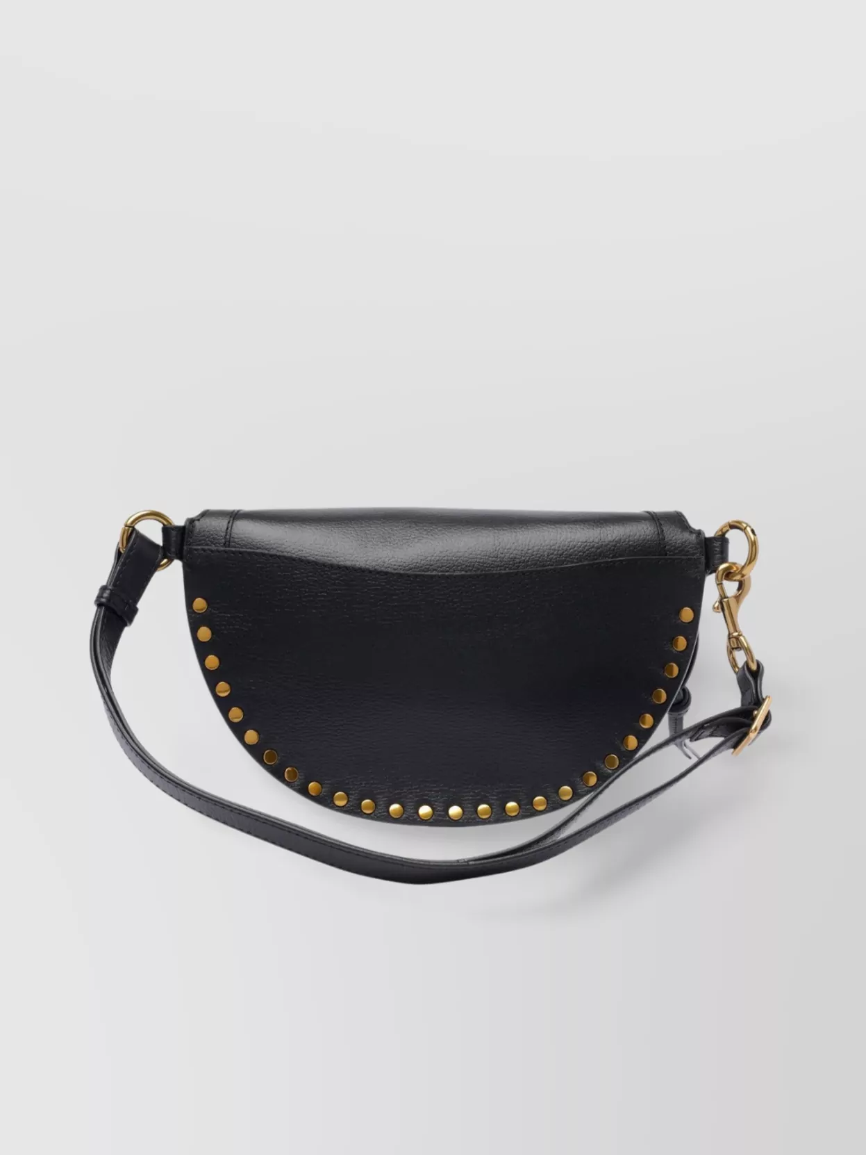 Isabel Marant Half-moon Studs Shoulder Bag In Black