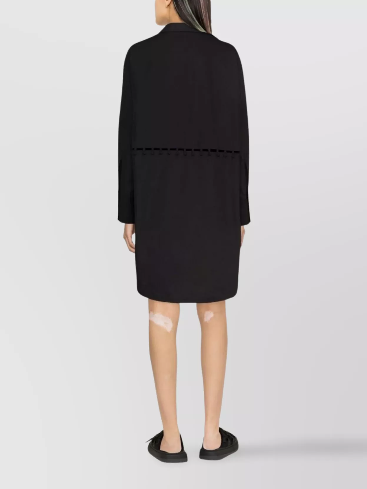 Palm Angels Longline Hem Shirt Dress With Front Tie