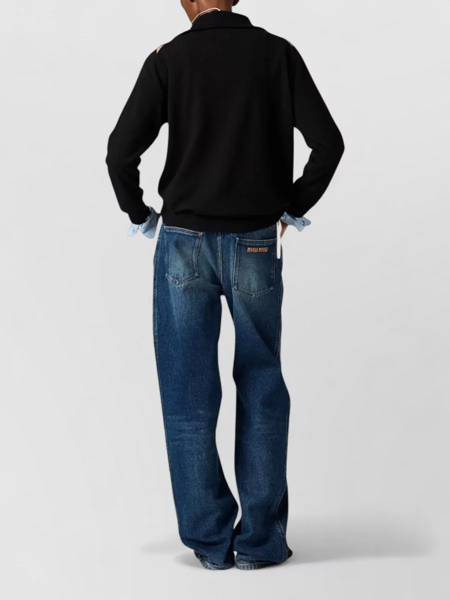 Miu Miu Cashmere Ribbed Argyle Oversized Turtleneck Cardigan