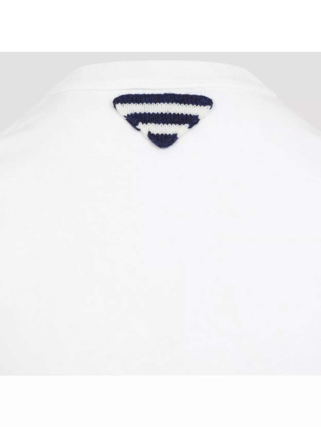 Prada Stamped Logo Crew Neck T-shirt In White