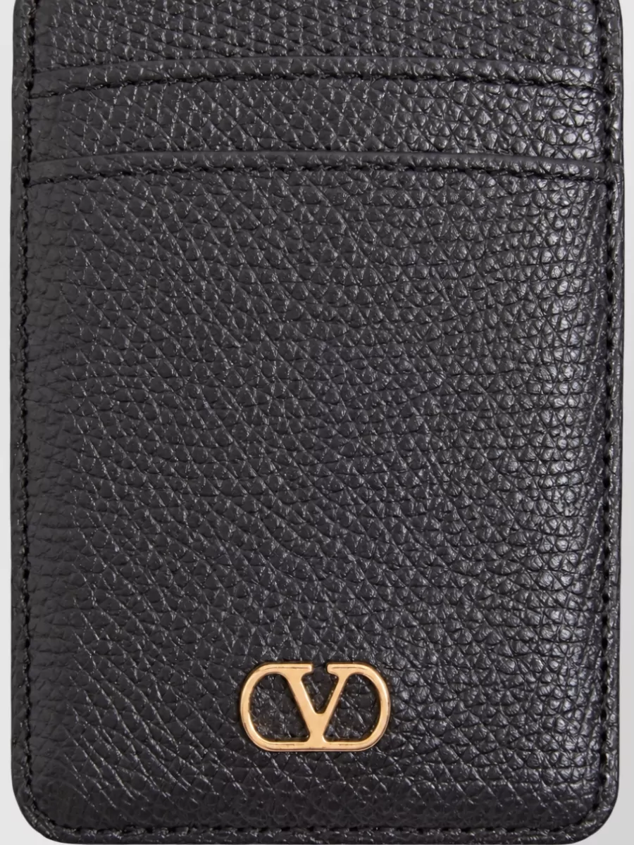 Valentino Garavani grained leather card case