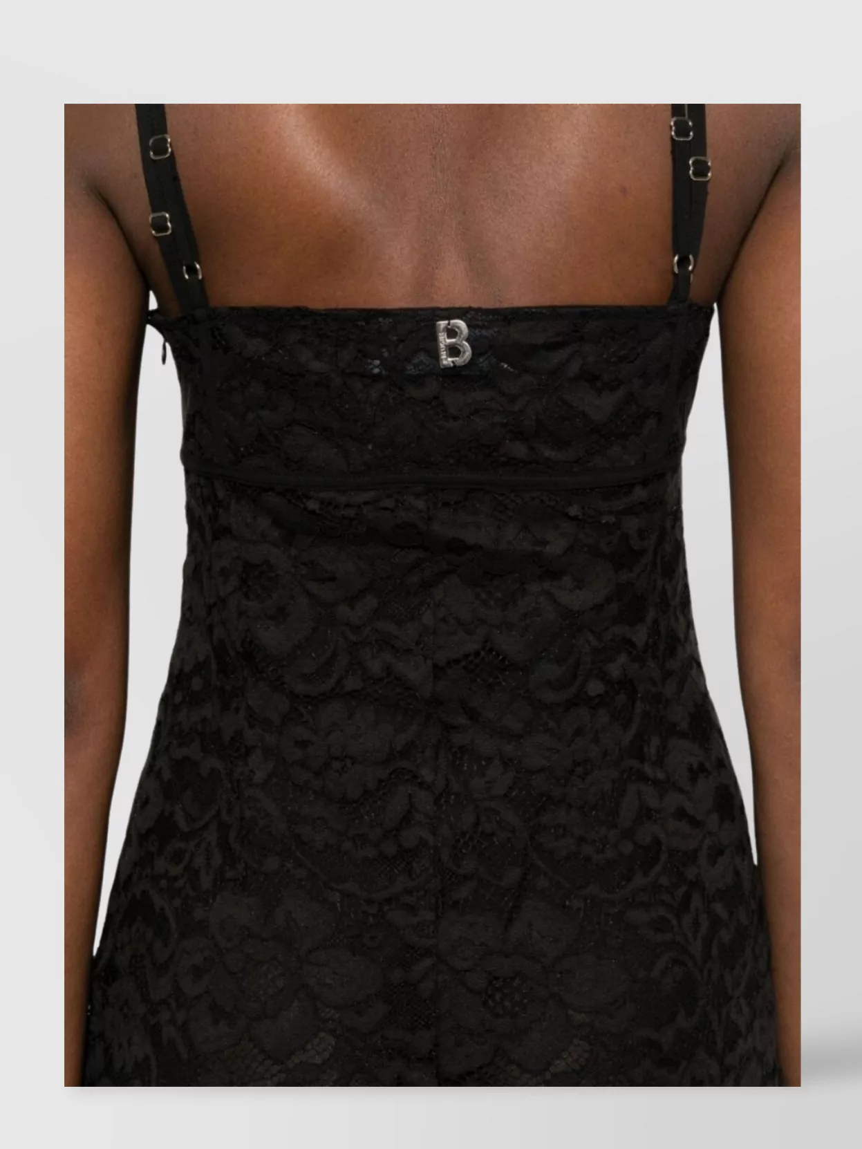 Blugirl Lace Overlay V-neck Midi Dress In Black