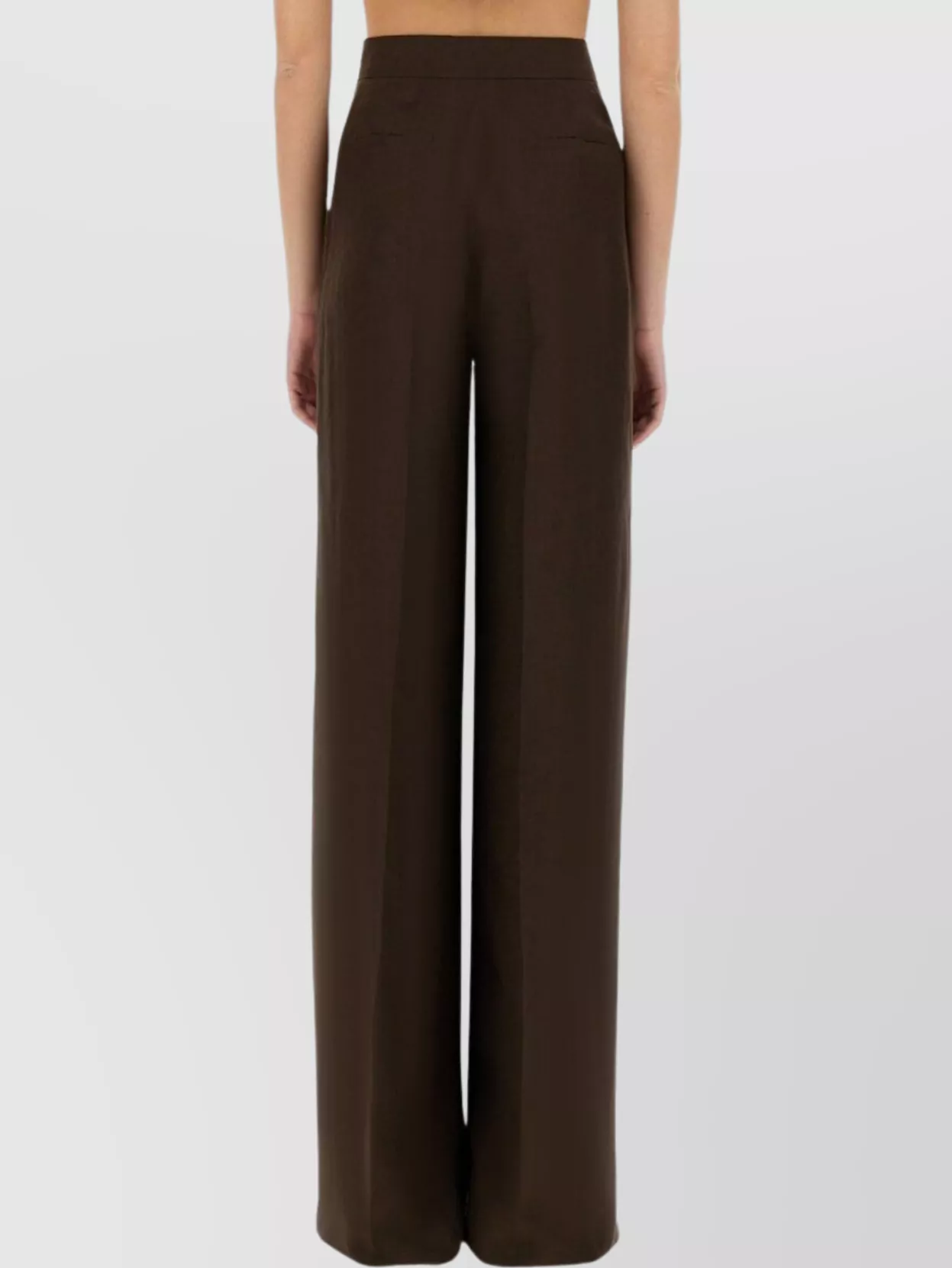 Max Mara High Waist Wide Leg Trousers With Belt Loops