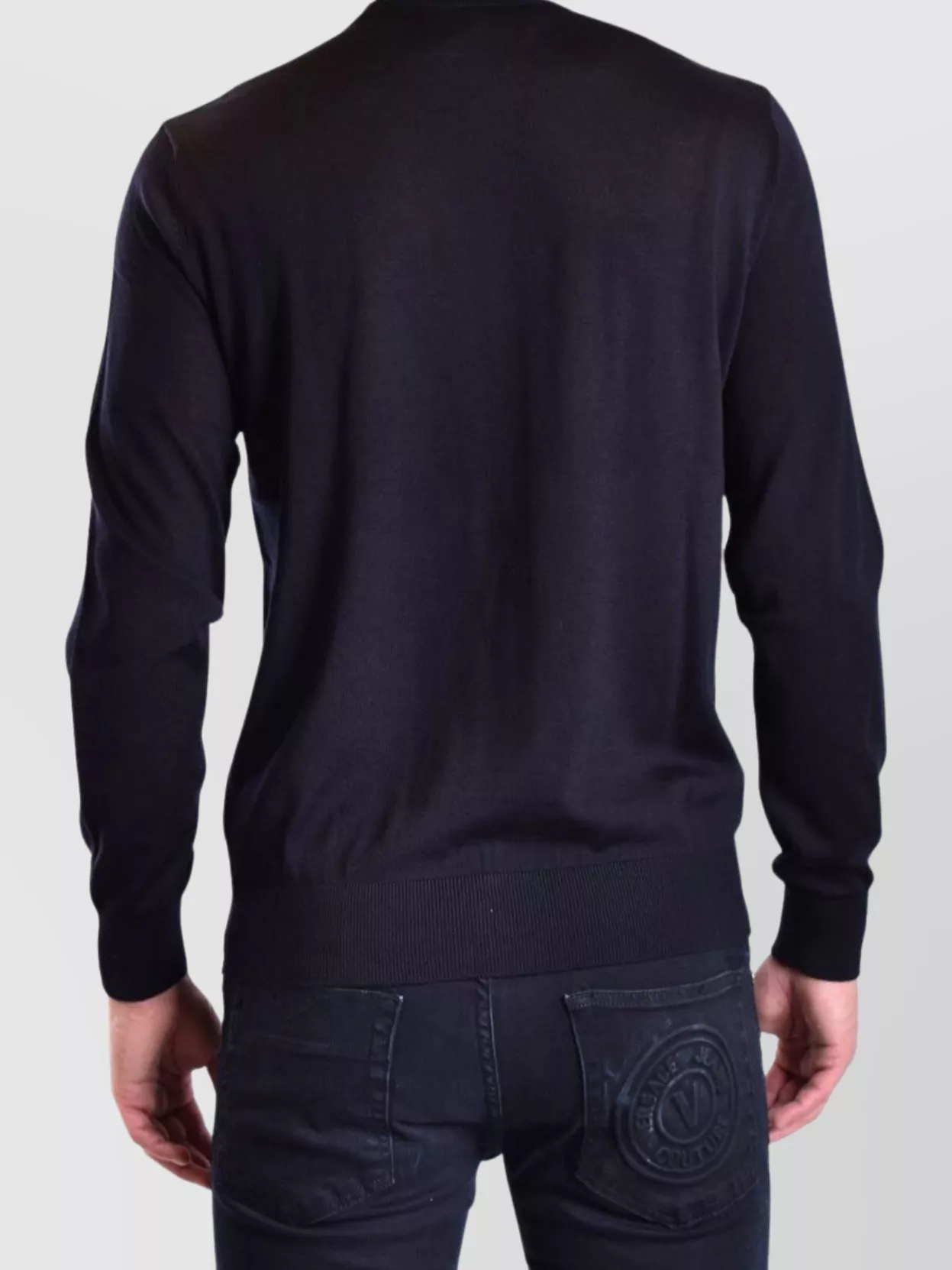 Emporio Armani Ribbed Crew Neck Sweaters With Long Sleeves