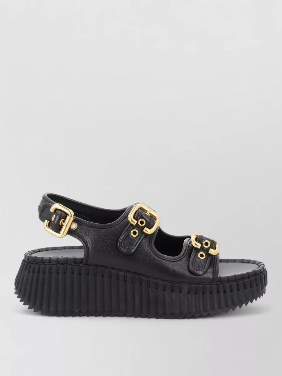 Chloé Nama Platform Sandals Open Toe Slingback